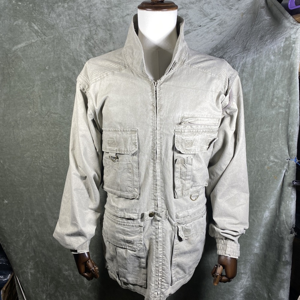 Rothco Outback Trailblazer Jacket Mens Large Khaki Convertible Vest Multi Pocket